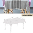 Grey Table Cloth with Embroidery Stitch & Fringe Tassels, Rectangle Wrinkle Free Anti-Fading Table Cover for Kitchen Dinning Thanksgiving Christmas