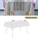 Grey Table Cloth with Embroidery Stitch & Fringe Tassels, Rectangle Wrinkle Free Anti-Fading Table Cover for Kitchen Dinning Thanksgiving Christmas