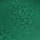 Damask Table Cloth Scrolled Leaves Pattern, Circular Linen Table Cover for Banquet, Christmas, Xmas, Dining Parties, Home, Kitchen, Restaurant, Wedding