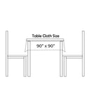 90x90 Inch Damask Table Cloth Scrolled Leaves Pattern, Square Linen Table Cover for Banquet, Christmas, Xmas, Dining Parties, Home, Kitchen, Restaurant, Wedding