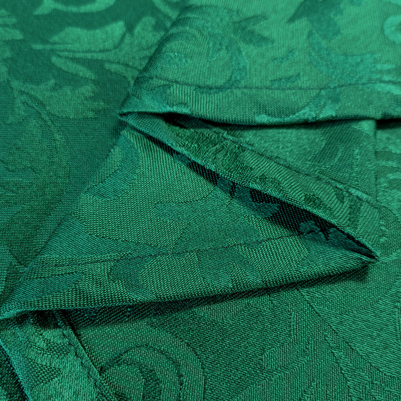 Damask Table Cloth Scrolled Leaves Pattern, Rectangular Linen Table Cover for Banquet, Christmas, Xmas, Dining Parties, Home, Kitchen, Restaurant, Wedding