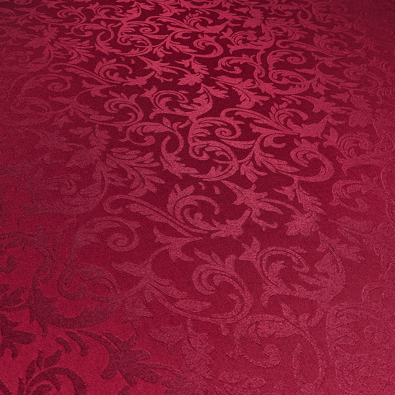 Damask Table Cloth Scrolled Leaves Pattern, Rectangular Linen Table Cover for Banquet, Christmas, Xmas, Dining Parties, Home, Kitchen, Restaurant, Wedding