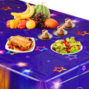 Let's Glow Neon Party Tablecloth Glow in The Dark Disposable Table Covers 137x220cm Rectangular Wipeable Waterproof Table Cloth For Kids Birthday Dance Party Decoration