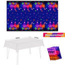 Let's Glow Neon Party Tablecloth Glow in The Dark Disposable Table Covers 137x220cm Rectangular Wipeable Waterproof Table Cloth For Kids Birthday Dance Party Decoration
