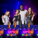 Let's Glow Neon Party Tablecloth Glow in The Dark Disposable Table Covers 137x220cm Rectangular Wipeable Waterproof Table Cloth For Kids Birthday Dance Party Decoration