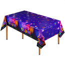 Let's Glow Neon Party Tablecloth Glow in The Dark Disposable Table Covers 137x220cm Rectangular Wipeable Waterproof Table Cloth For Kids Birthday Dance Party Decoration