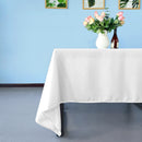 220GSM Table Cloth Square, Washable Water Resistant Spun Polyester Linen Tablecloth White for Christmas Party, Winter Holiday Home Banquets Indoor Outdoor Decorations, 1 Piece