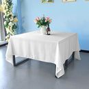 220GSM Table Cloth Square, Washable Water Resistant Spun Polyester Linen Tablecloth White for Christmas Party, Winter Holiday Home Banquets Indoor Outdoor Decorations, 1 Piece