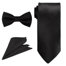 Bow Tie, Necktie & Pocket Square Tie Set for Casual & Formal Wear