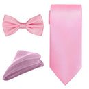 Bow Tie, Necktie & Pocket Square Tie Set for Casual & Formal Wear