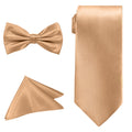 Bow Tie, Necktie & Pocket Square Tie Set for Casual & Formal Wear