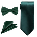 Bow Tie, Necktie & Pocket Square Tie Set for Casual & Formal Wear