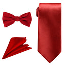 Bow Tie, Necktie & Pocket Square Tie Set for Casual & Formal Wear