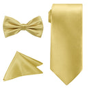 Bow Tie, Necktie & Pocket Square Tie Set for Casual & Formal Wear