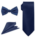 Bow Tie, Necktie & Pocket Square Tie Set for Casual & Formal Wear