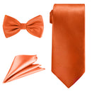 Bow Tie, Necktie & Pocket Square Tie Set for Casual & Formal Wear