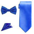 Bow Tie, Necktie & Pocket Square Tie Set for Casual & Formal Wear