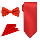 Bow Tie, Necktie & Pocket Square Tie Set for Casual & Formal Wear
