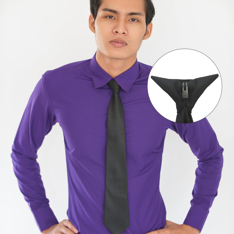 Clip-On Black Neck Tie