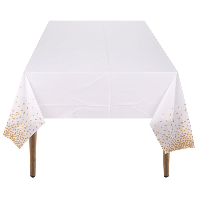 Plastic Tablecloth Disposable PVC Table Cover Waterproof Wipe Clean 54" x 108" Rectangle Table Cloths for Wedding Birthday Christmas Party Home Table Decorations