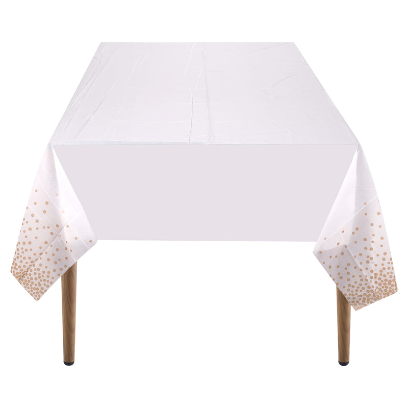 Plastic Tablecloth Disposable PVC Table Cover Waterproof Wipe Clean 54" x 108" Rectangle Table Cloths for Wedding Birthday Christmas Party Home Table Decorations