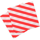 Set of 20 White & Red Striped Christmas Paper Napkins, 2 Ply 33cm x 33cm