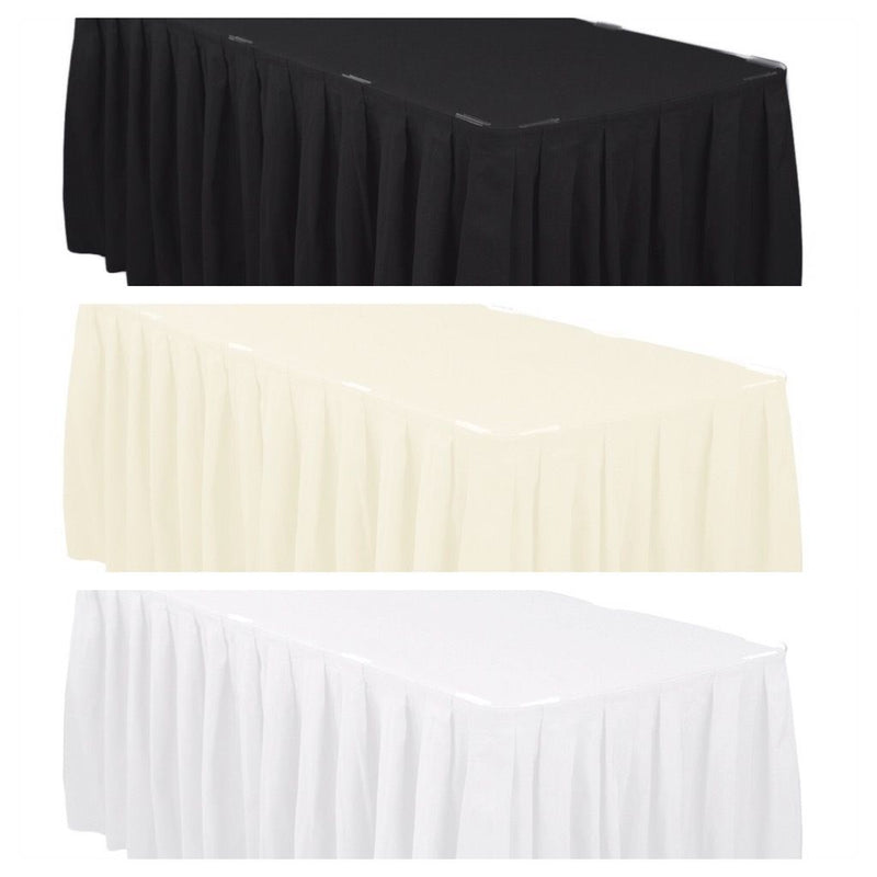 Table Skirt, Rectangle Polyester Table Skirts for Table Decoration for Party, Wedding, Birthday, Banquet, Events