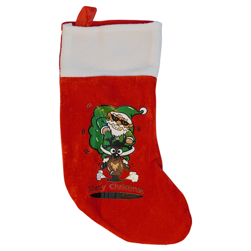 Christmas Santa Stocking Large Santa Sock for Hanging Gift & Candy Pouch Xmas Tree & Fireplace Holiday Party & Home Decorations