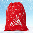 Large Sack Red Felt Xmas Santa Accessories Snowflake and Merry Christmas Printed Gifts Bag Stocking Toys Sweets