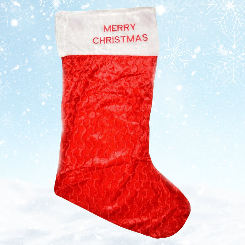 Christmas Stockings Red Velvet Large Xmas Sock Hanging Bags, 88cm