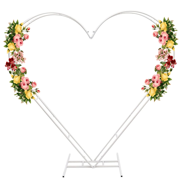Dual Heart Arch Stand Metal Frame Round Garden Arbors for Party Background Decoration