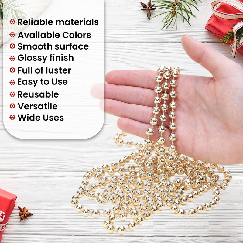 9 Metre Hanging Bead Garland 7.5mm Beaded String Chain for Xmas Tree, Wedding, Party Decor, New Year