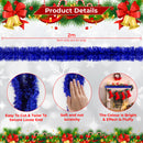 2m x 9cm Metallic Shiny Christmas Tinsel Garland for Xmas Tree & Home Decorations Festival New Year Party Indoor Outdoor Table Ceiling Decoration
