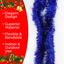2m x 9cm Metallic Shiny Christmas Tinsel Garland for Xmas Tree & Home Decorations Festival New Year Party Indoor Outdoor Table Ceiling Decoration