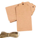 100 Pieces Blank Brown Kraft Paper Gift Tag with 20m Jute String Label Hanging Tag