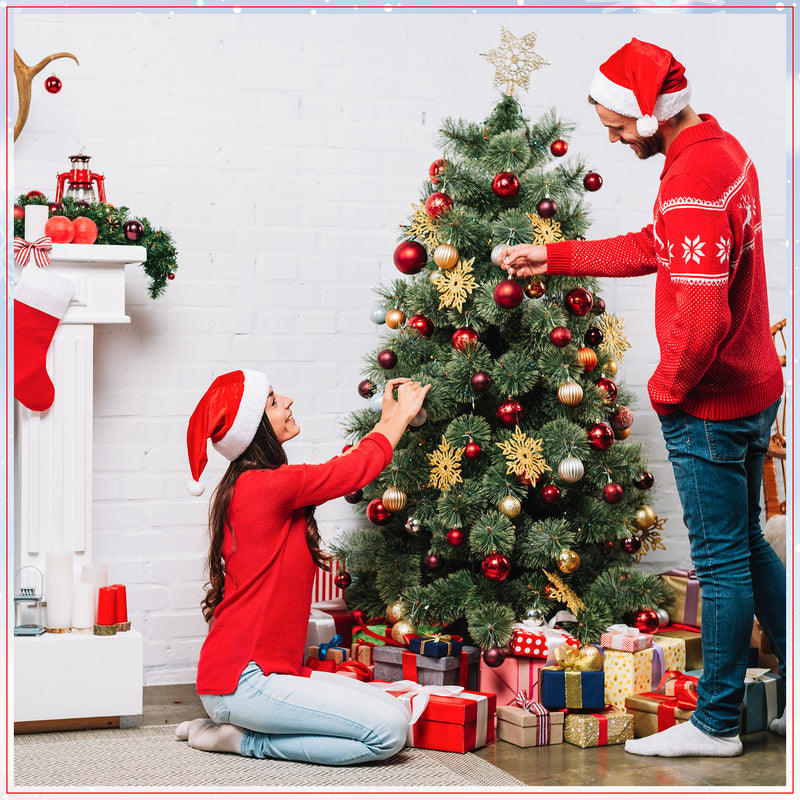 Christmas Red Santa Velvet Hat Xmas Fancy Dress Accessories for Xmas, New Year Festival