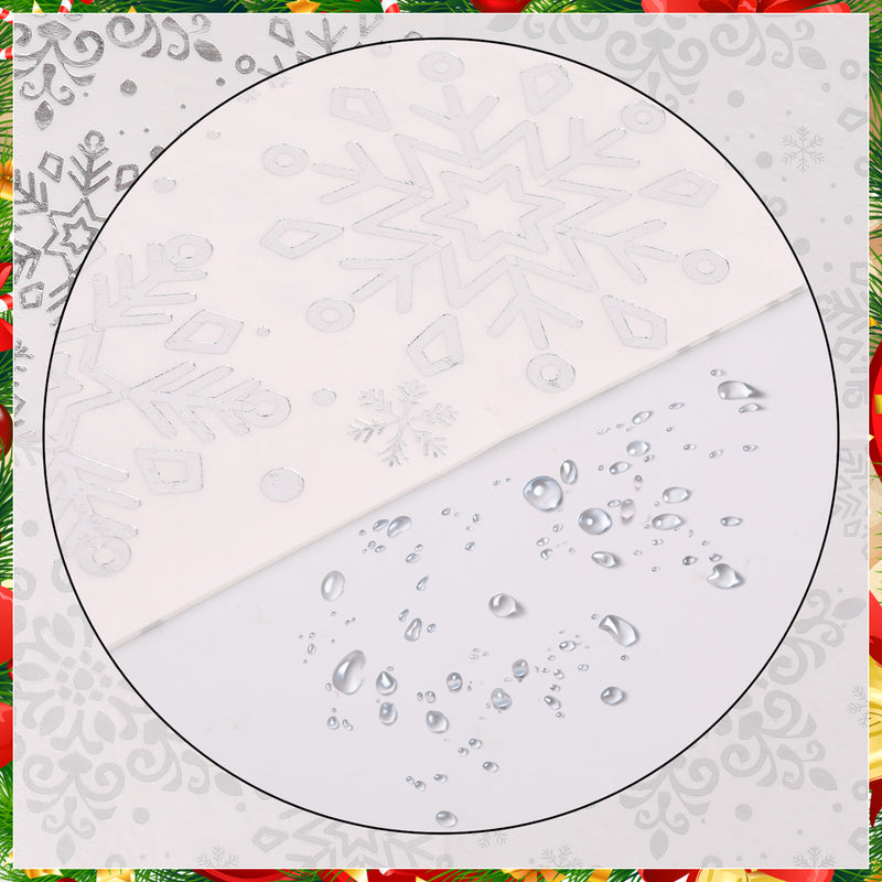 Set of 20 Snowflakes Printed Christmas Disposable Napkins 2 Ply, 33cm x 33cm