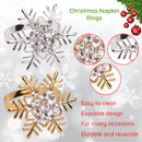 Diamante Christmas Napkin Rings Snowflakes Design Serviette Buckles