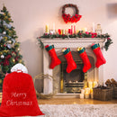 Christmas Santa Polyegster Sack, Merry Christmas Stocking Bag Xmas Accessories, Red