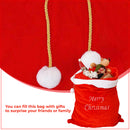 Christmas Santa Polyegster Sack, Merry Christmas Stocking Bag Xmas Accessories, Red