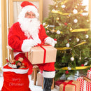 Christmas Santa Polyegster Sack, Merry Christmas Stocking Bag Xmas Accessories, Red