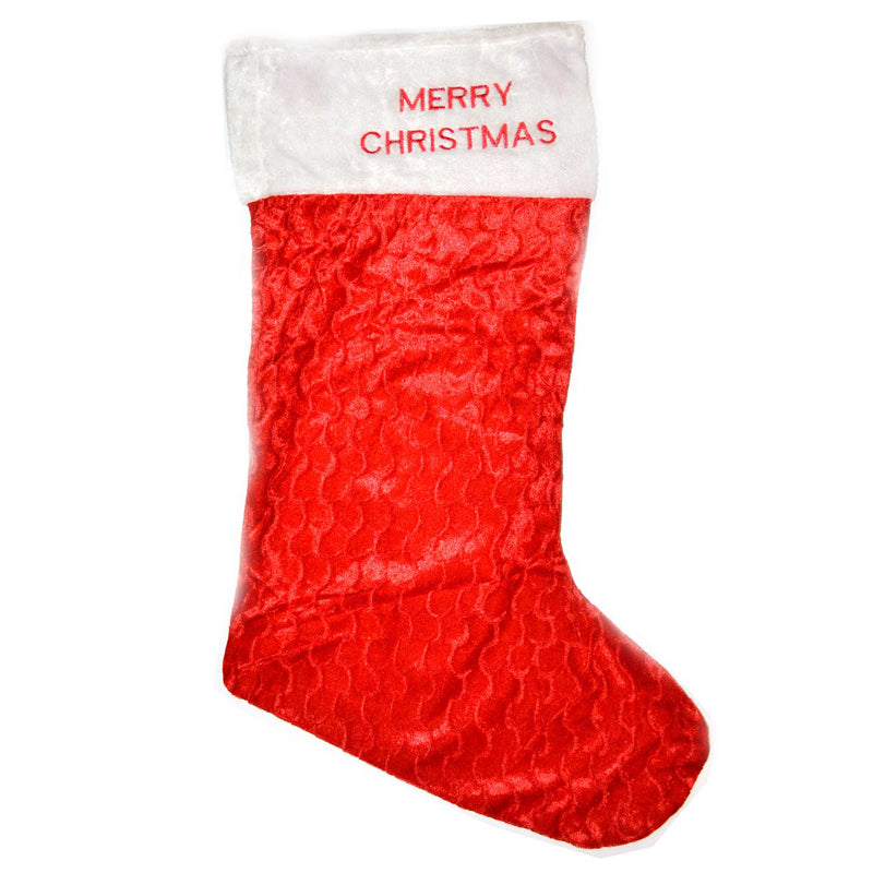 Christmas Stockings Red Velvet Large Xmas Sock Hanging Bags, 88cm