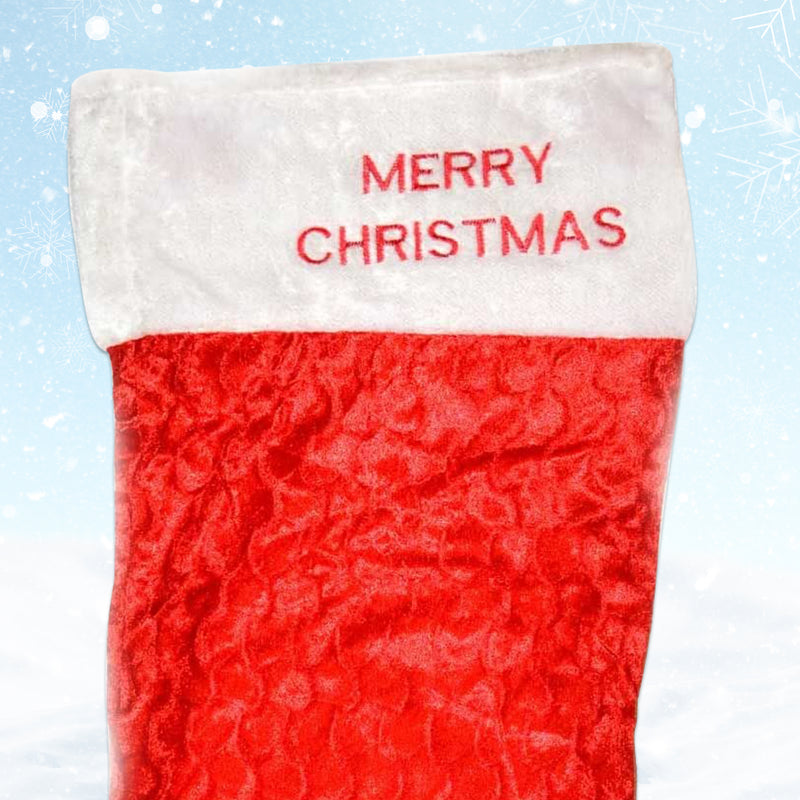 Christmas Stockings Red Velvet Large Xmas Sock Hanging Bags, 88cm