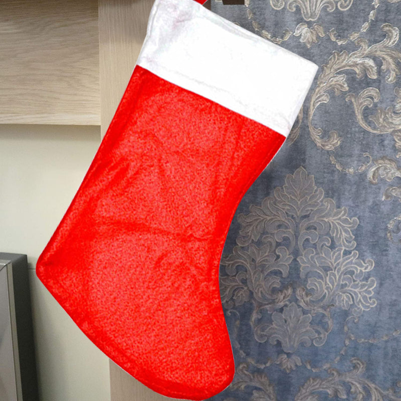 Christmas Stockings Red Felt Large Xmas Sock Hanging Bags, 38cm