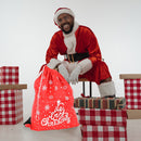 Large Sack Red Felt Xmas Santa Accessories Snowflake and Merry Christmas Printed Gifts Bag Stocking Toys Sweets