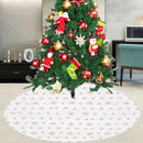 Velvet Christmas Tree Skirts Base Cover Mini Tree Skirt Mat for Small Xmas Tree Base - 100cm Christmas Tree Base Mat for Christmas Decorations at Homes