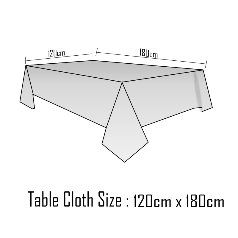 Christmas Table Cloth White & Red Rectangular Wipe Clean Plastic Table Cover - 120cm x 180cm