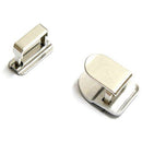 10mm Silver 4 Part Trouser Hook & Bar Closure - Non Sew - 10 Set