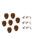 100 x 9x15mm Bronze Plastic Skull Studs (6057
