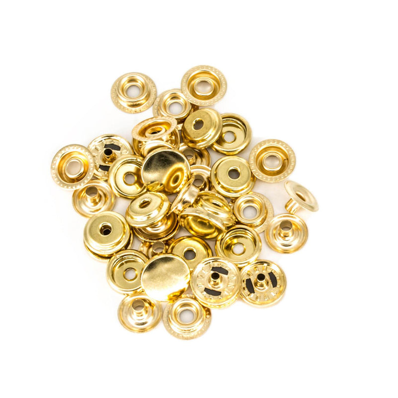 10 x 15mm Brass Rustproof  Large Silver Press Studs 4 part - Gold